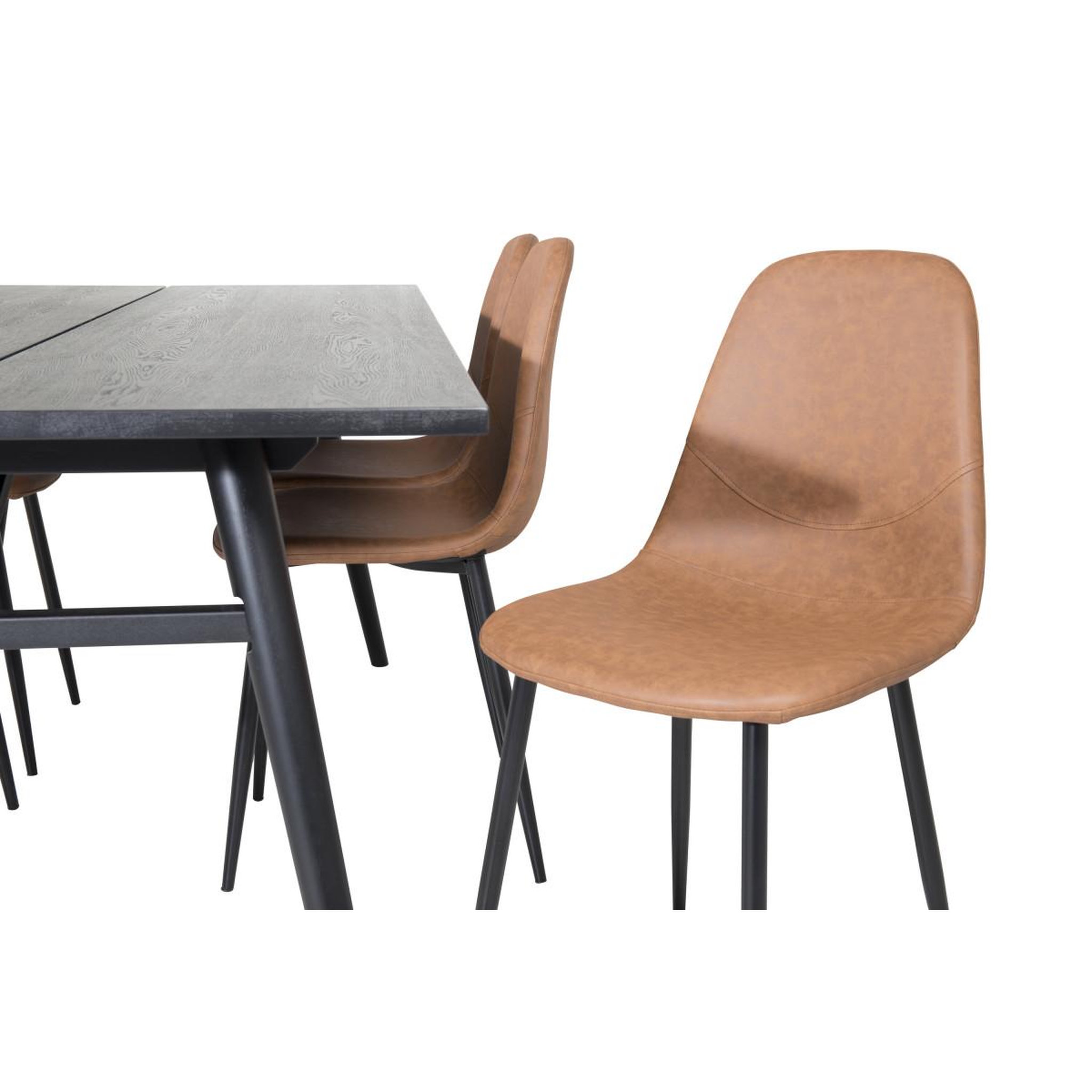 Voir la diapositive 4 : Paris Prix Ensemble table à manger extensible & 6 chaises design  sleek & polar  195-280cm noir & marron