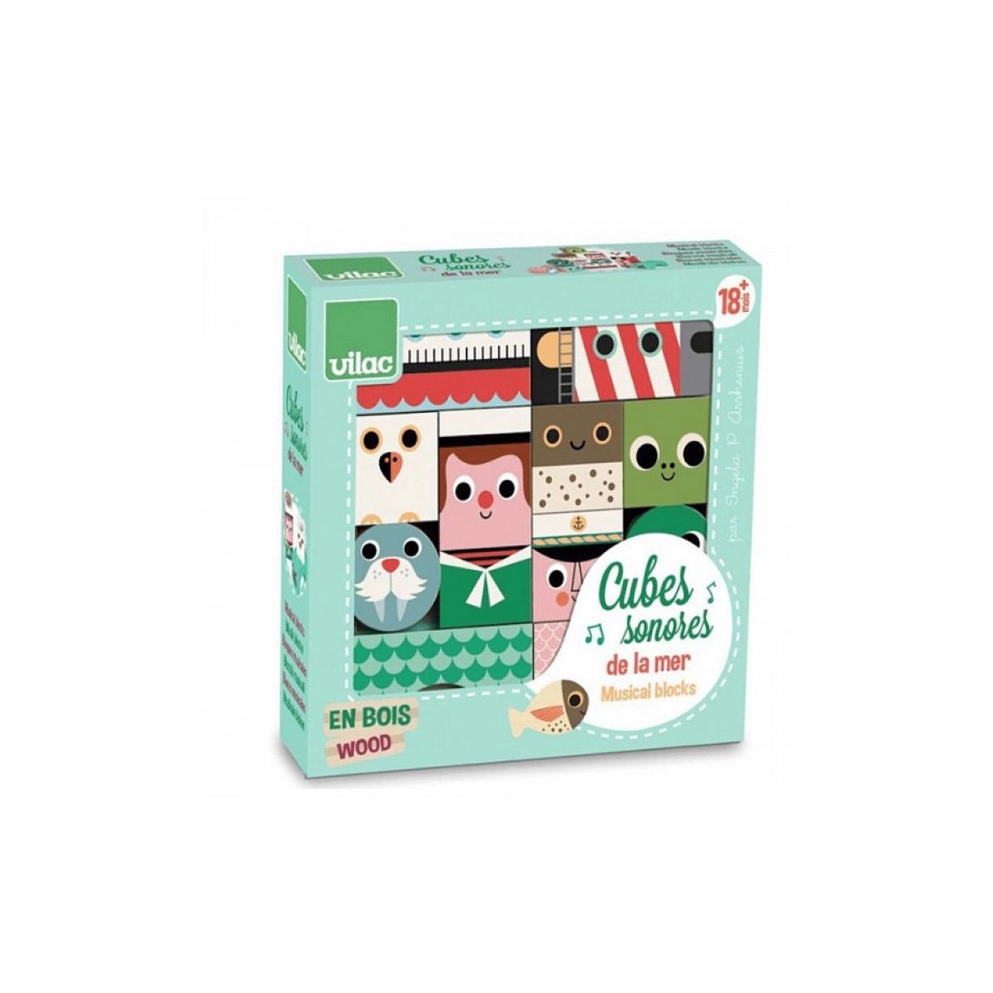 Vilac Cubes sonores de la mer en bois
