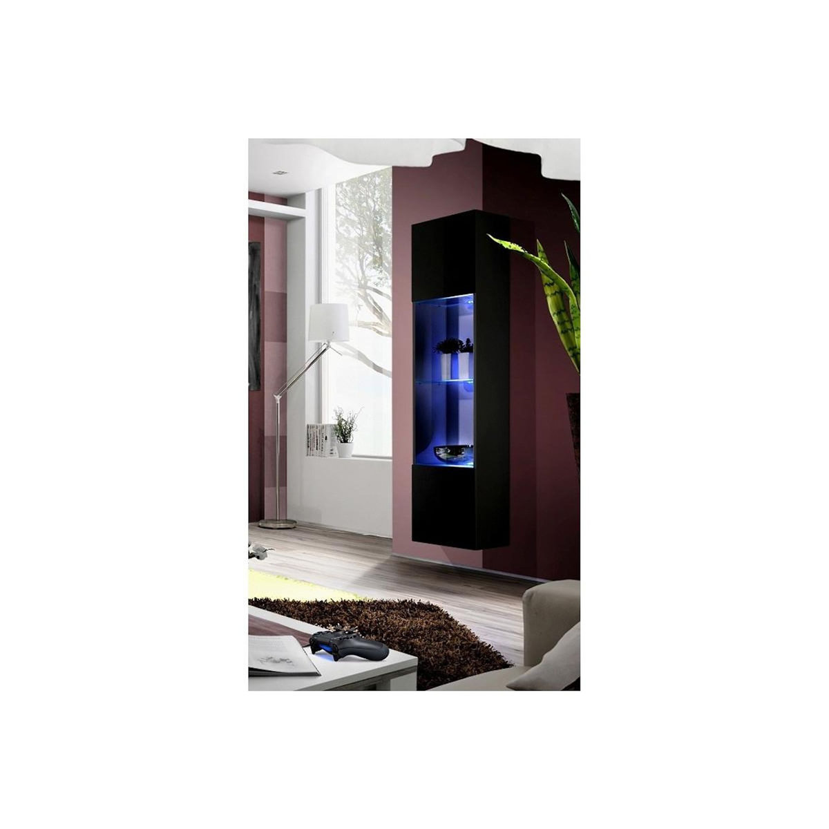 Paris Prix Vitrine LED Murale Design  Fly C3  170cm Noir