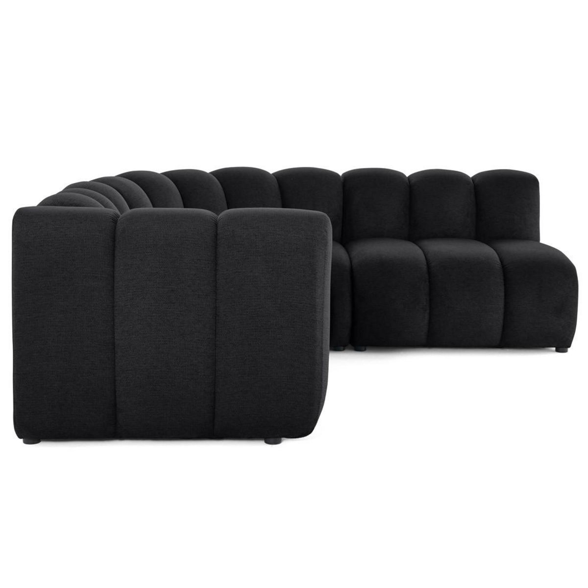 LISA DESIGN Debbie - canapé modulable d'angle droit 4 places avec accoudoir en tissu texturé