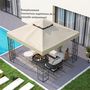 Voir la diapositive 5 : OUTSUNNY Toile de rechange barnum tonnelle 3 x 3 m - toit double avec œillets drainage - polyester haute densité 370 g/m² beige