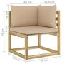 Voir la diapositive 6 : VIDAXL Canape d'angle de jardin avec coussins Bois impregne de vert