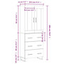 Voir la diapositive 6 : VIDAXL Buffet haut Blanc 69,5x34x180 cm Bois d'ingenierie