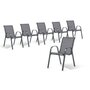 Inkazen Lot de 6 chaises de jardin empilables - Acier/Textilène - Anthracite
