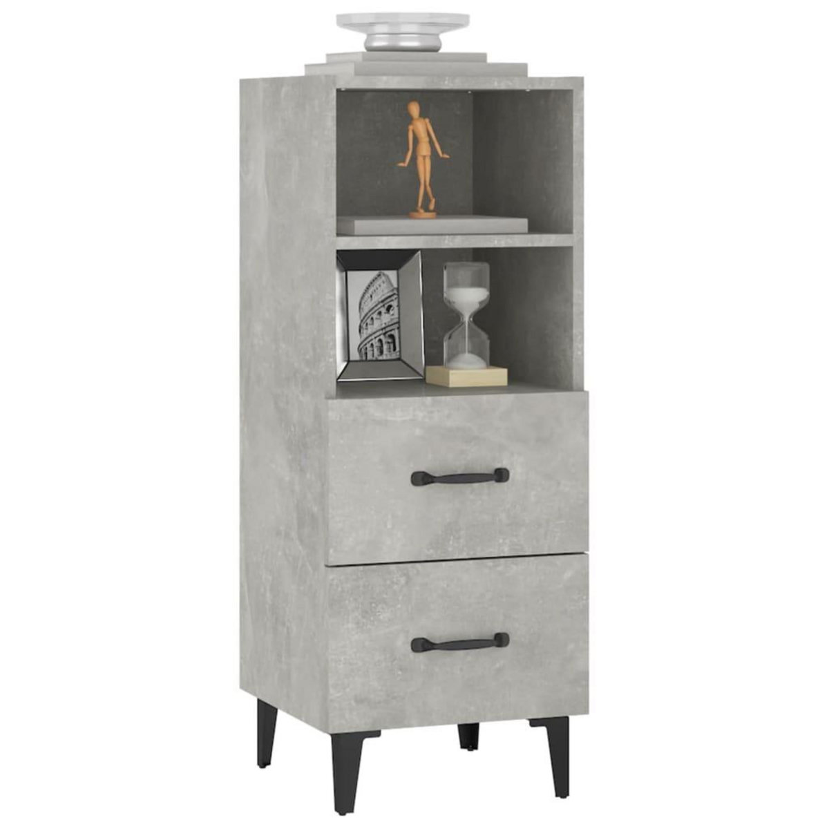 VIDAXL Buffet Gris beton 34,5x34x90 cm Bois d'ingenierie