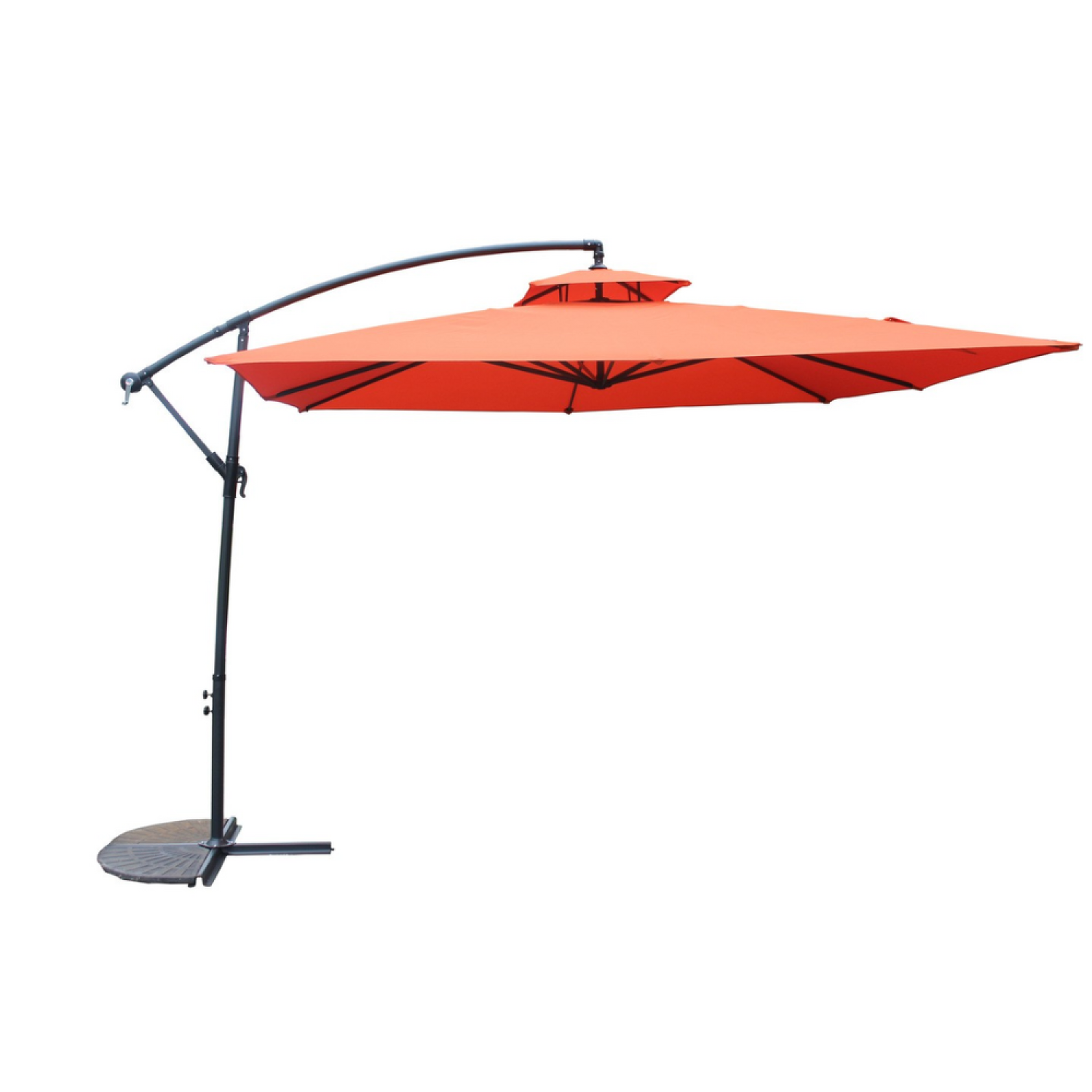 CONCEPT USINE Parasol terracotta déporté rond 295 x 295 m capri