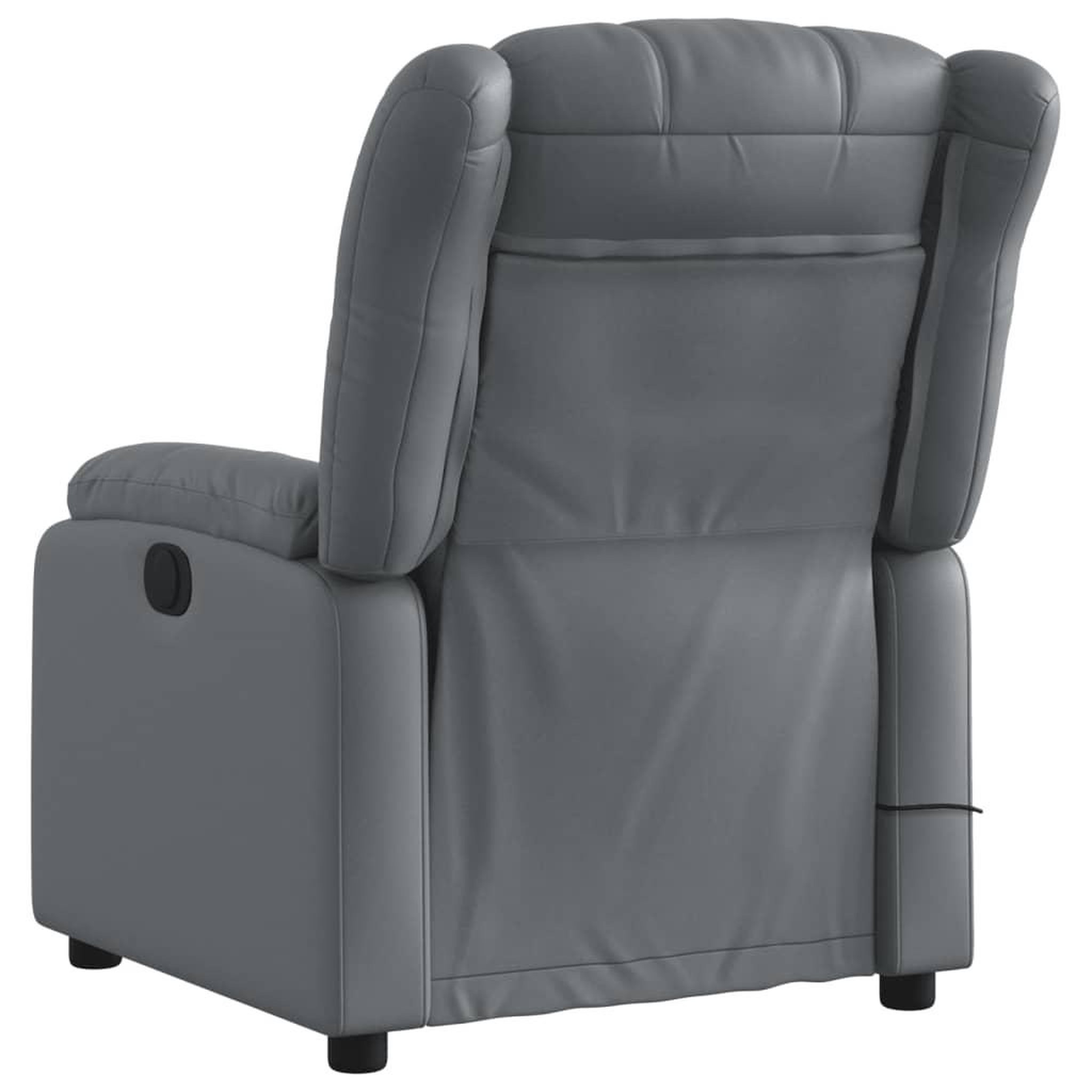 Voir la diapositive 5 : VIDAXL Fauteuil de massage inclinable electrique gris similicuir
