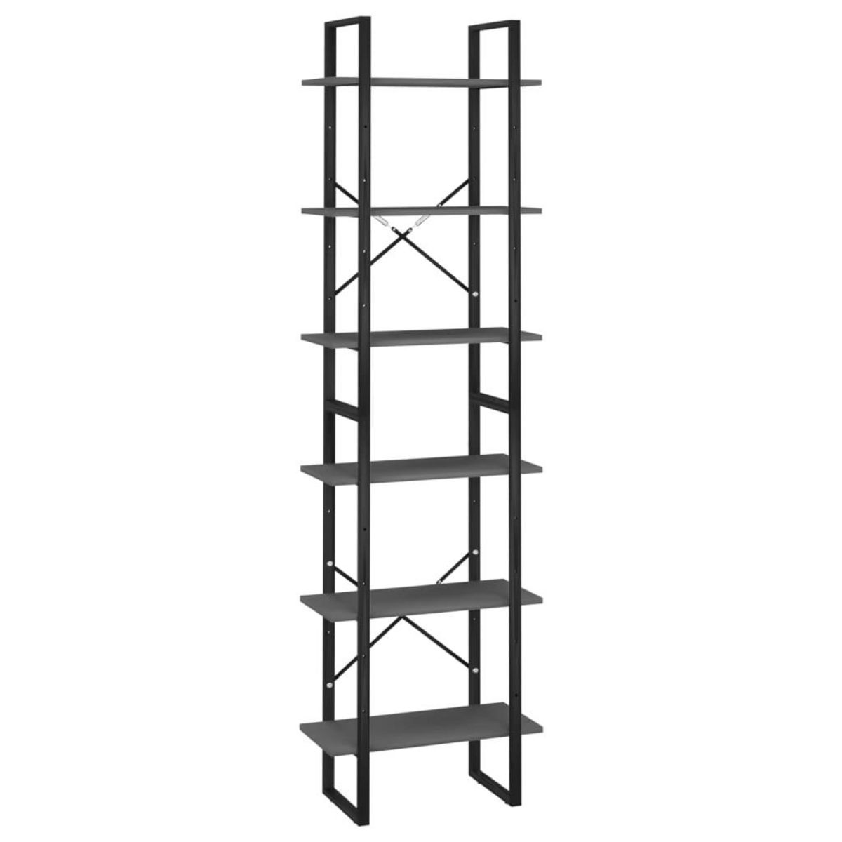 VIDAXL Etagere de rangement Gris 60x30x210 cm Bois d'ingenierie