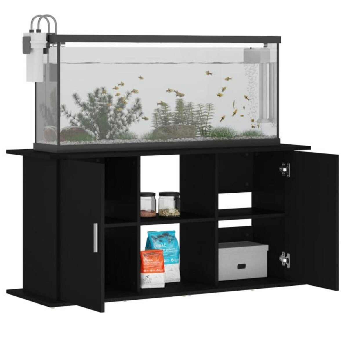 VIDAXL Support pour aquarium noir 121x41x58 cm bois d ingénierie