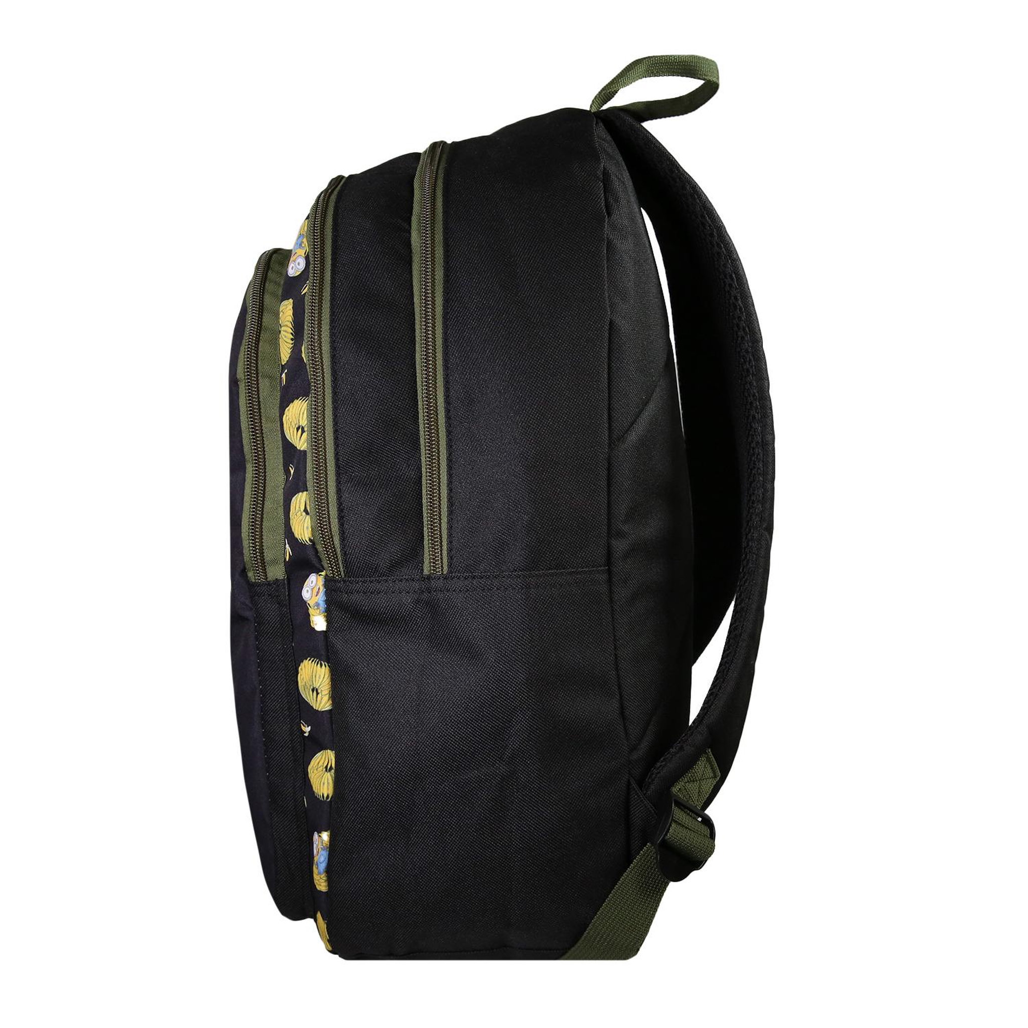 Voir la diapositive 3 : Bagtrotter Bagtrotter - Les Minions - Sac à Dos Scolaire - Noir -  2 Compartiments Zippés - 1 Poche Zippée - 32x16x46cm - Bretelles Matelassées - Dos Matelassé - Matière Polyester - Sac à Dos Scolaire Primaire