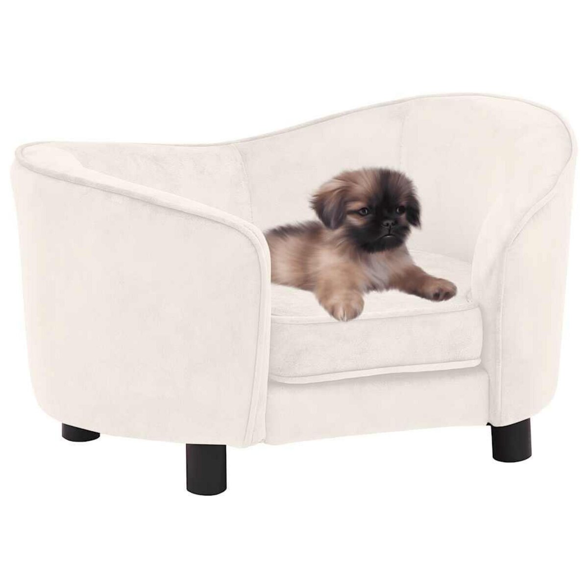 VIDAXL Canape pour chien Creme 69x49x40 cm Peluche