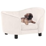 VIDAXL Canape pour chien Creme 69x49x40 cm Peluche