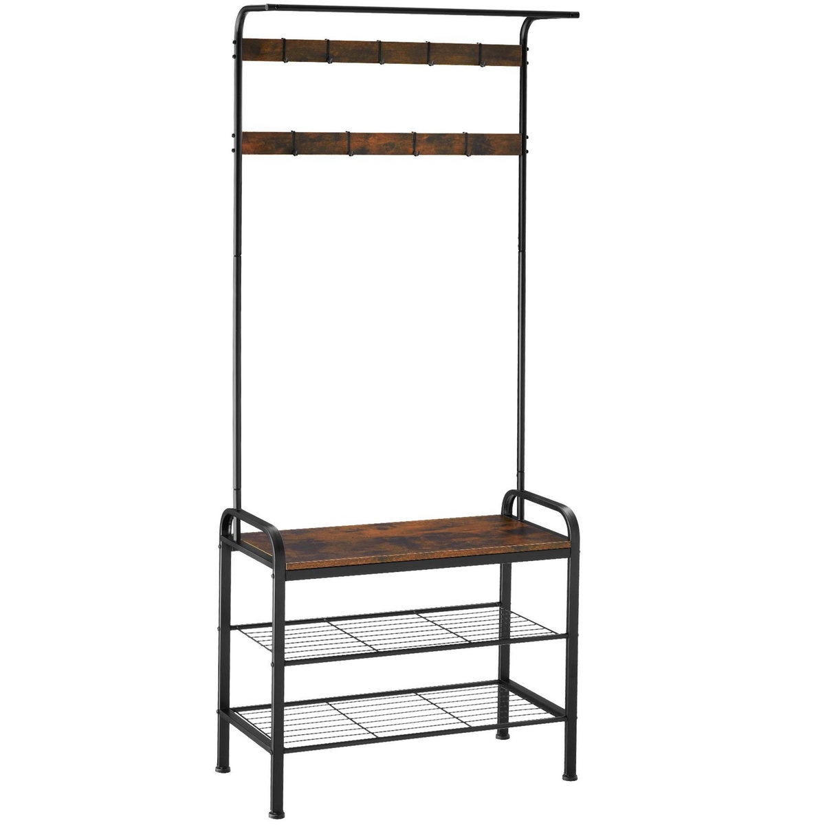 tectake Penderie Style industriel Bois foncé industriel, rustique