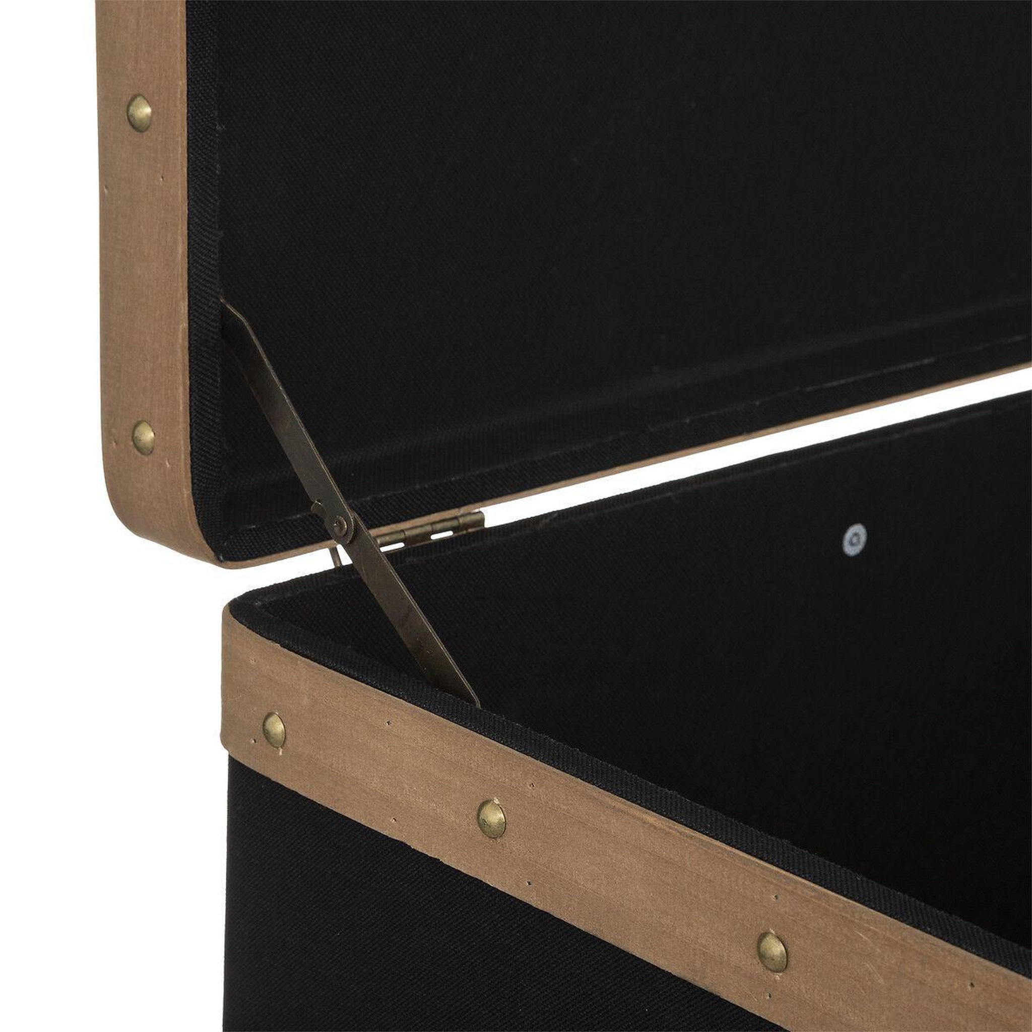 Voir la diapositive 5 : ATMOSPHERA Lot de 3 Malles Vintage  Norah  50cm Noir