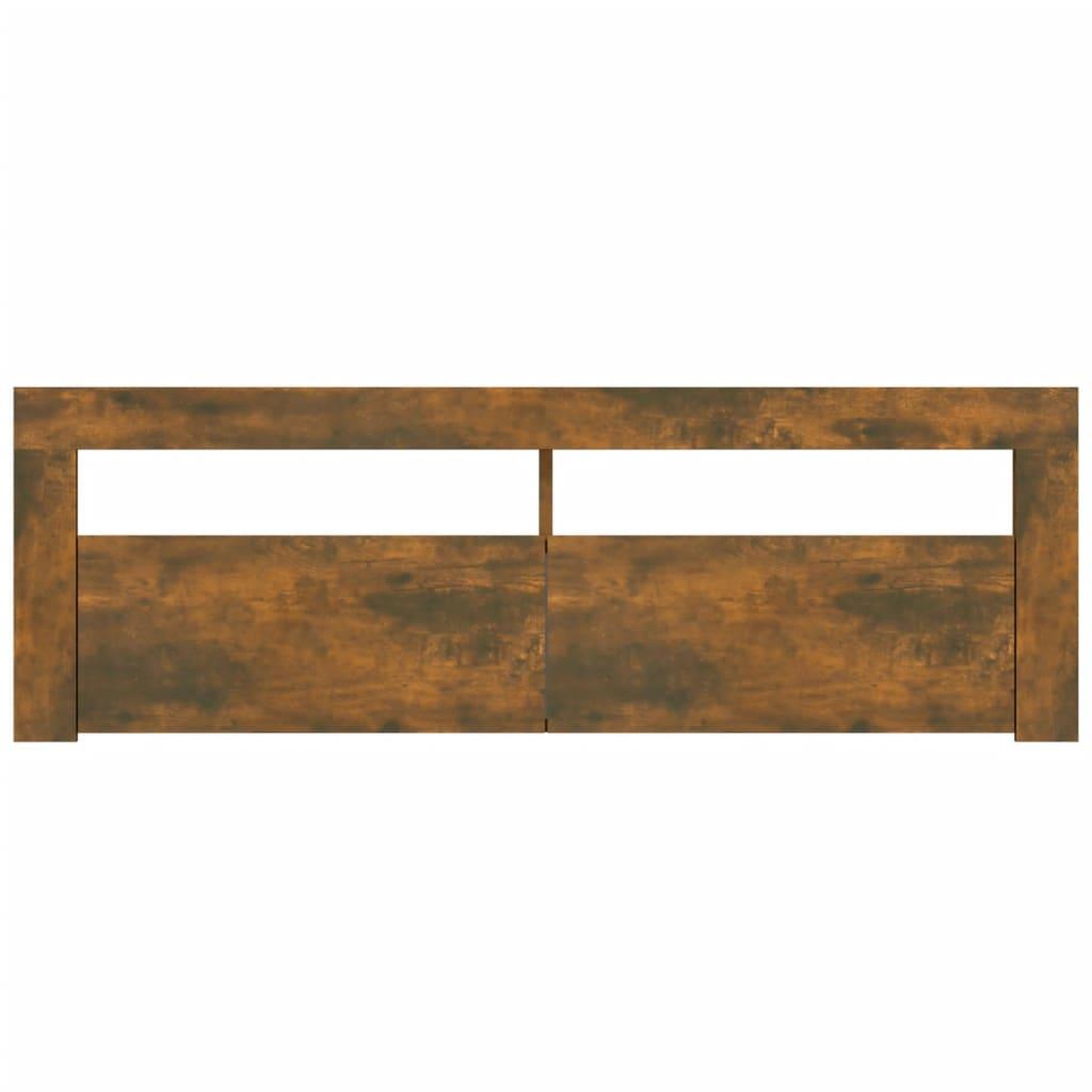 Voir la diapositive 4 : VIDAXL Meuble TV avec lumieres LED Chene fume 120x35x40 cm