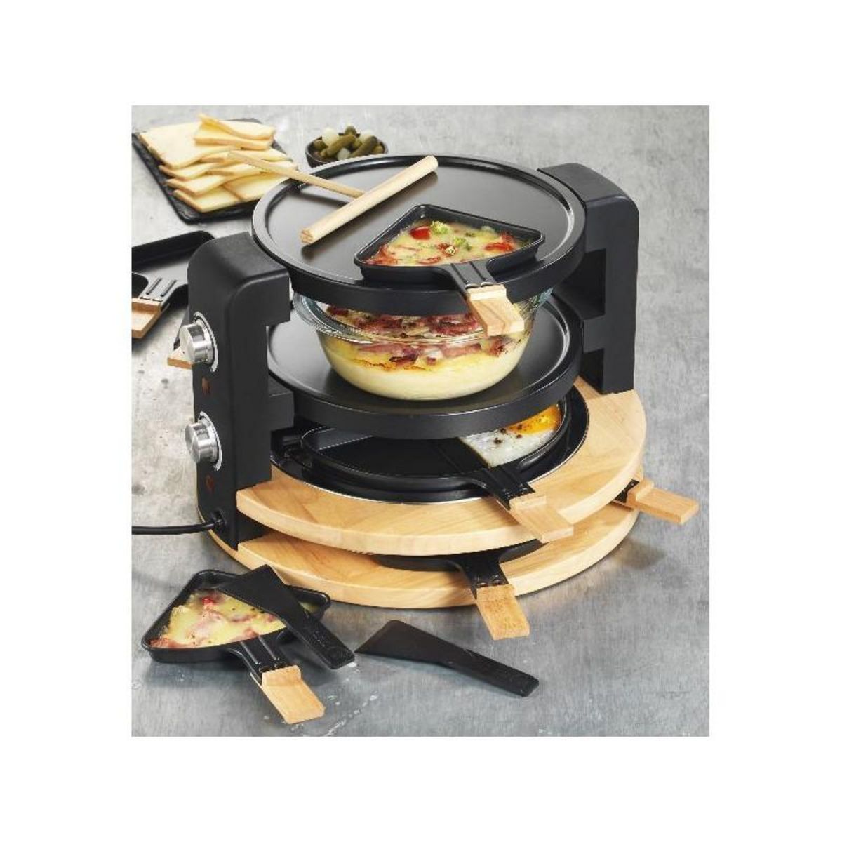Kitchen chef Appareil à raclette 8/10 personnes 1500w + gril + crêpière - kcwood.8.super