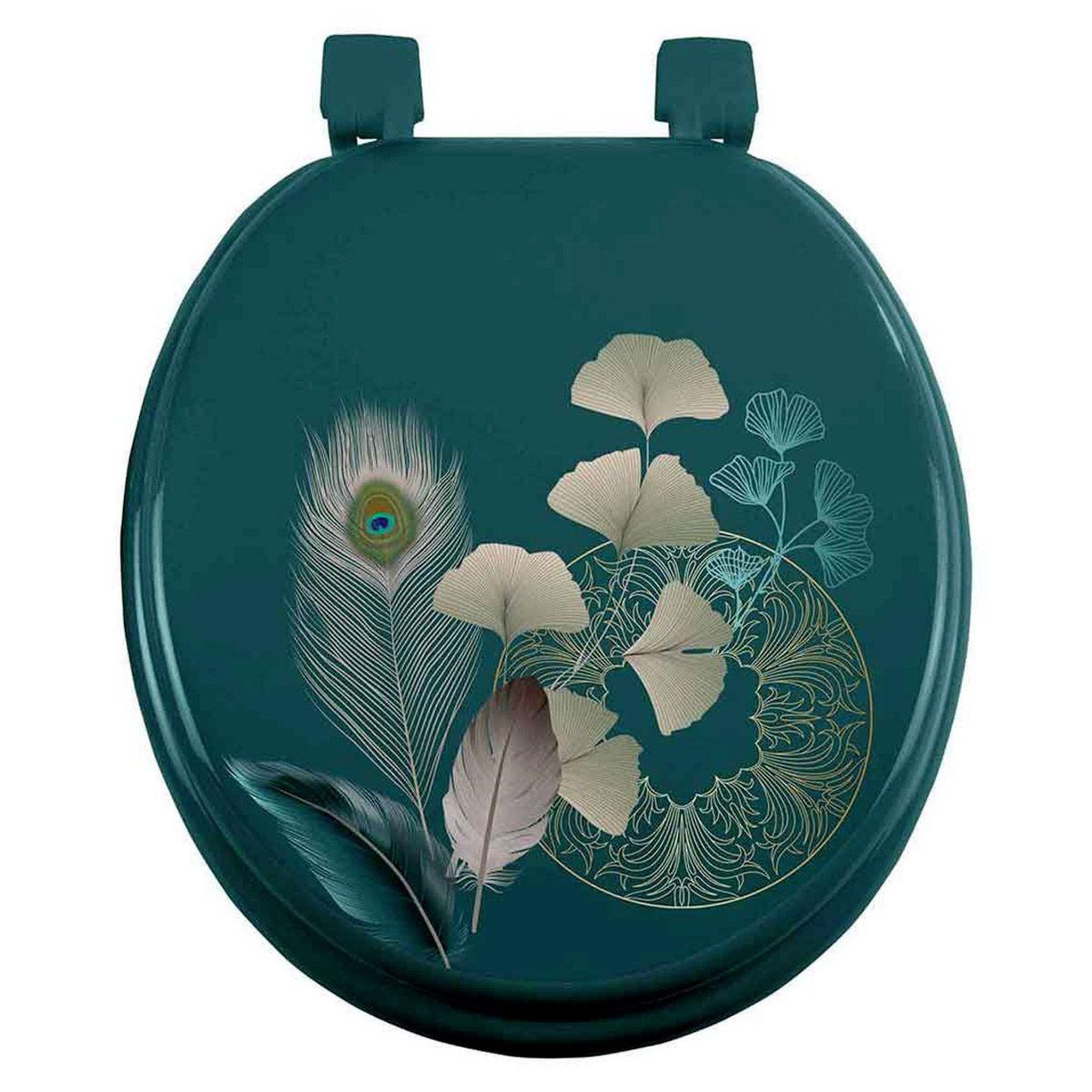 Voir la diapositive 1 : Douceur d'Intérieur Abattant wc imprimé  ginkoblue  47cm vert