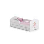 KOBI Lit enfant FALA BAR+SZU 160x80 Fée avec tiroir de rangement avec matelas