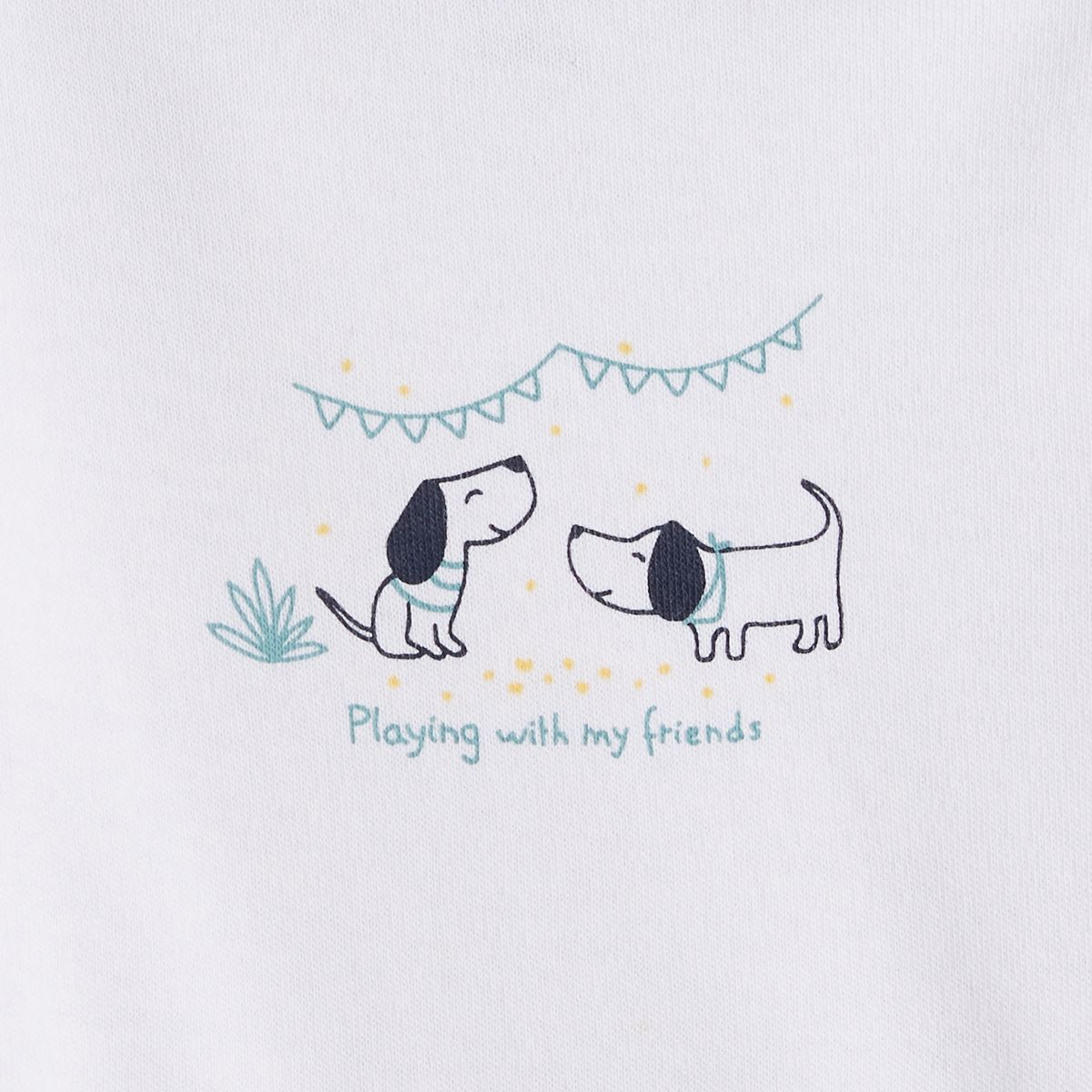 INEXTENSO Lot de 5 bodies manches longues chien bébé garçon