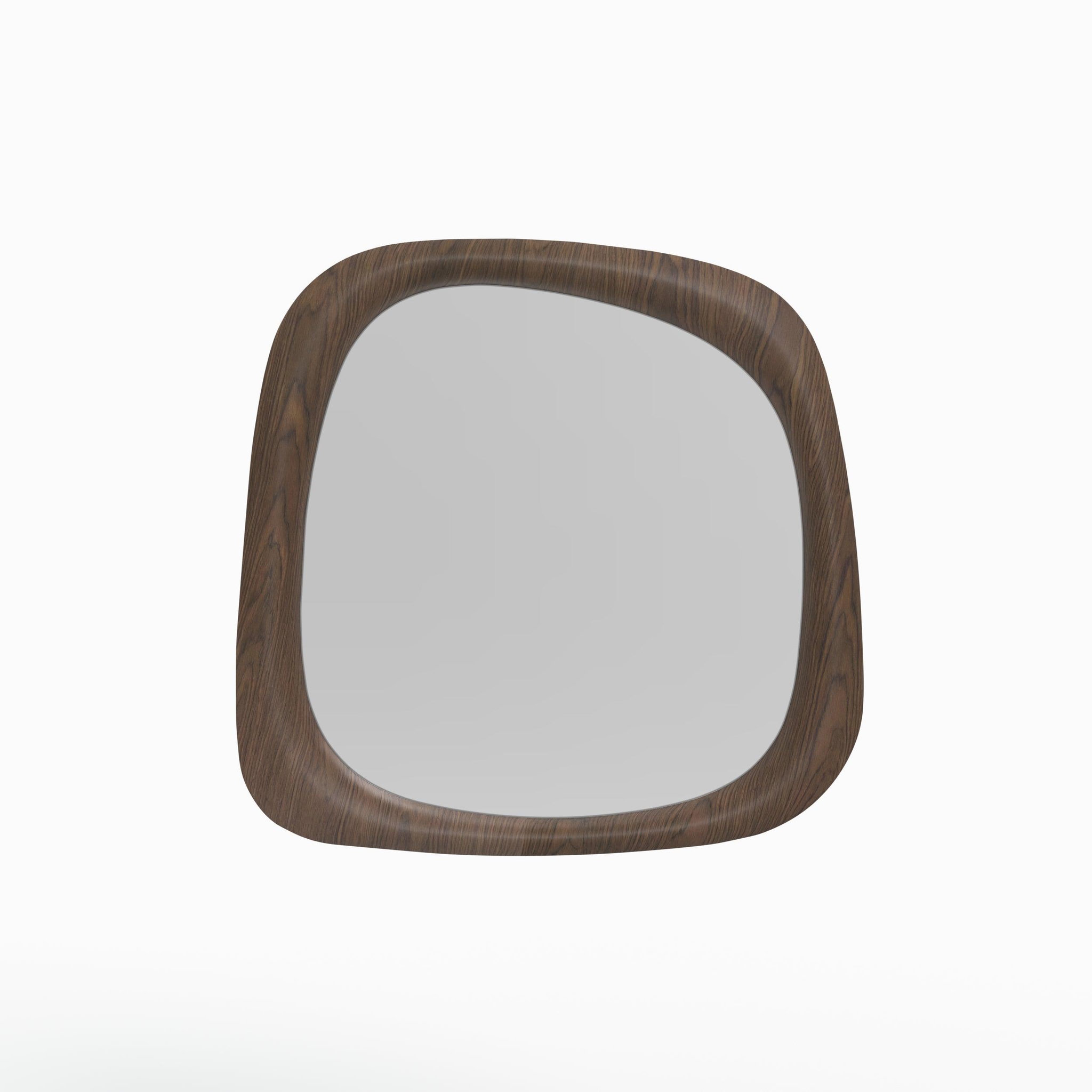 MAISON PAVANE Miroir carré en placage noyer, 90 x 90 cm-yoko
