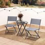 Voir la diapositive 2 : OUTSUNNY Ensemble jardin 2 personnes pliable - ensemble bistrot de jardin 3 pièces - métal époxy gris