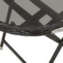 Voir la diapositive 5 : VIDAXL Table a the Noir 60 cm Resine tressee et verre trempe