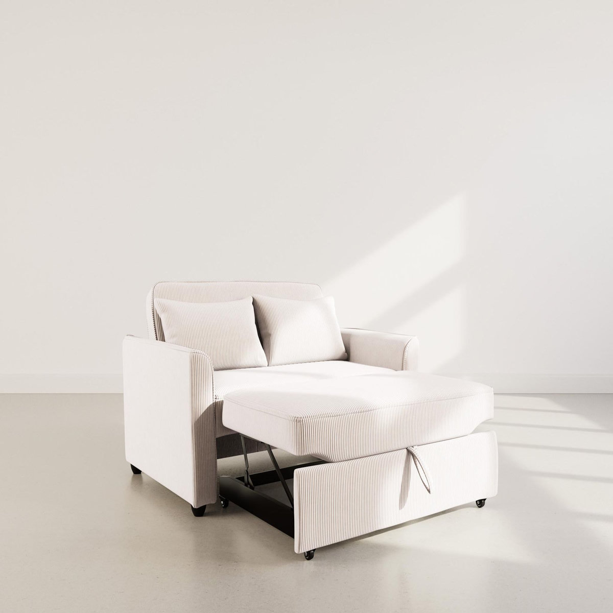 BEST MOBILIER Ernest - canapé droit 2 places convertible en velours côtelé