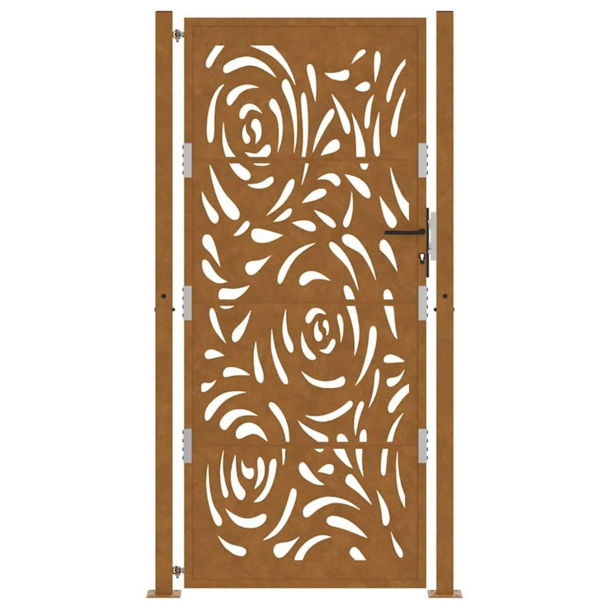 VIDAXL Porte de jardin acier resistant aux intemperies design flamme