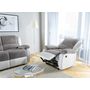 Voir la diapositive 3 : Fauteuil relax électrique pu blanc + tissu gris HELENA
