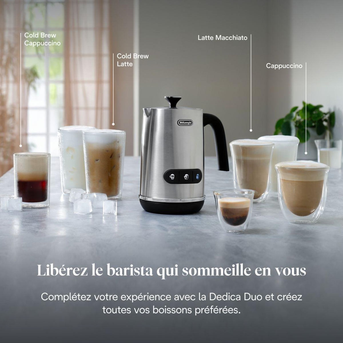DELONGHI Mousseur à lait LatteMix Métal EMF3.M