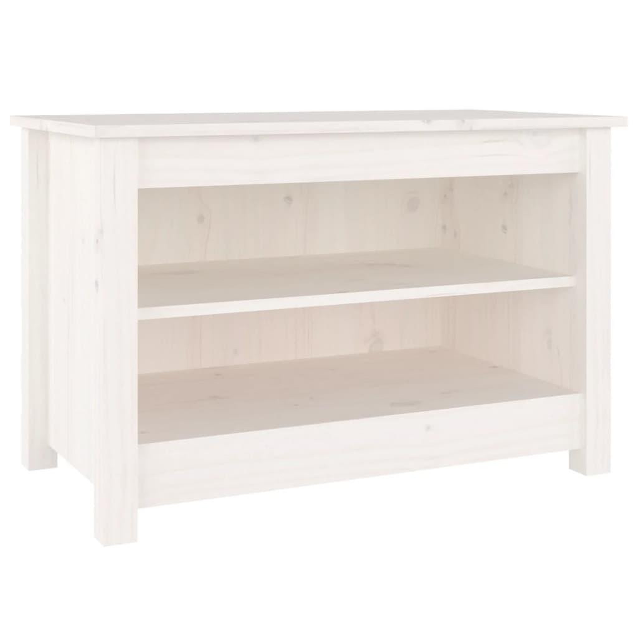Voir la diapositive 2 : VIDAXL Banc a chaussures Blanc 70x38x45,5 cm Bois de pin massif