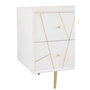 Voir la diapositive 6 : Paris Prix Buffet 4 Tiroirs & 2 Portes  Remina  150cm Blanc & Or