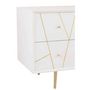 Voir la diapositive 6 : Paris Prix Buffet 4 Tiroirs & 2 Portes  Remina  150cm Blanc & Or