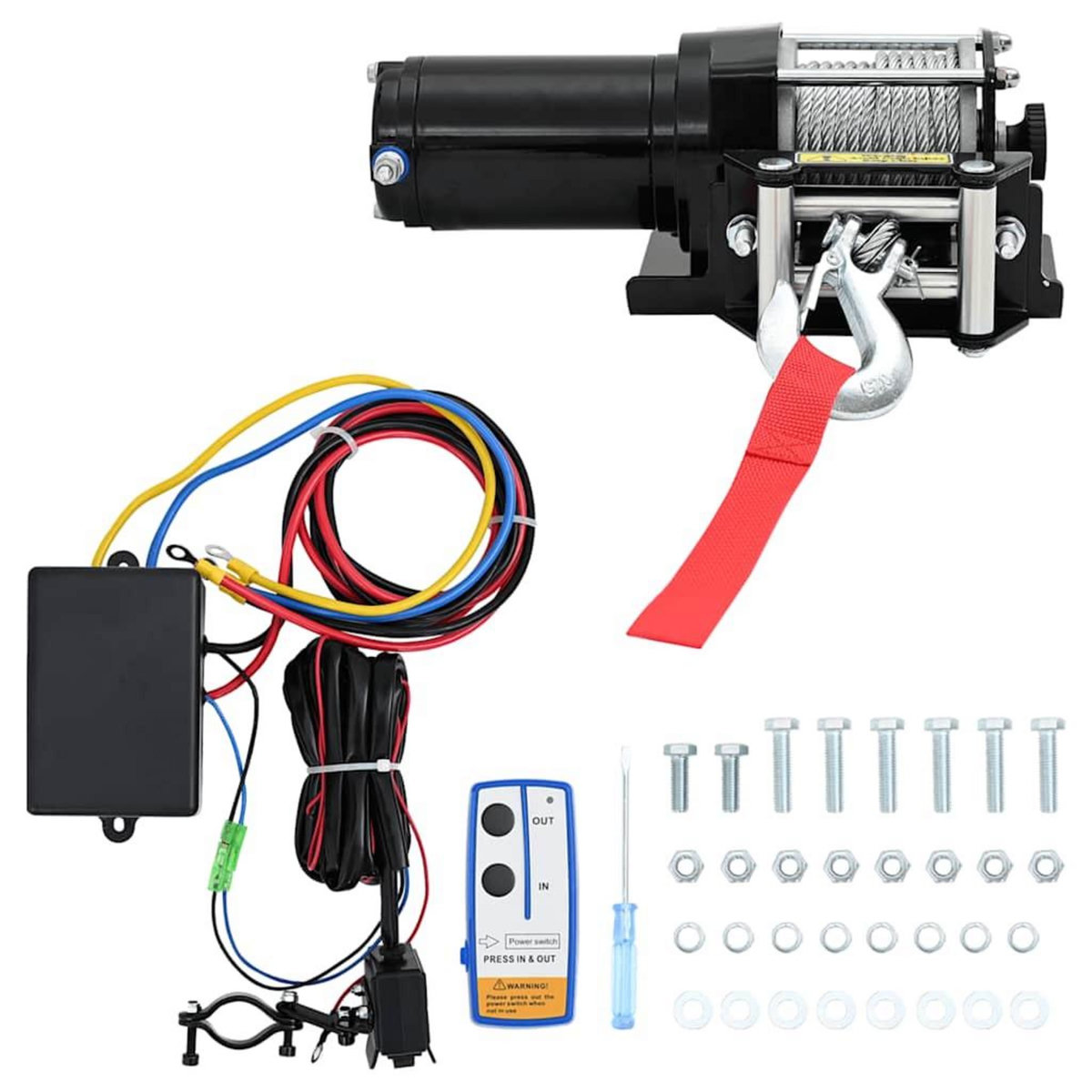 VIDAXL Treuil electrique 12 V 1360 kg avec telecommande sans fil