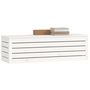 Voir la diapositive 4 : VIDAXL Boîte de rangement Blanc 109x36,5x33 cm Bois massif de pin