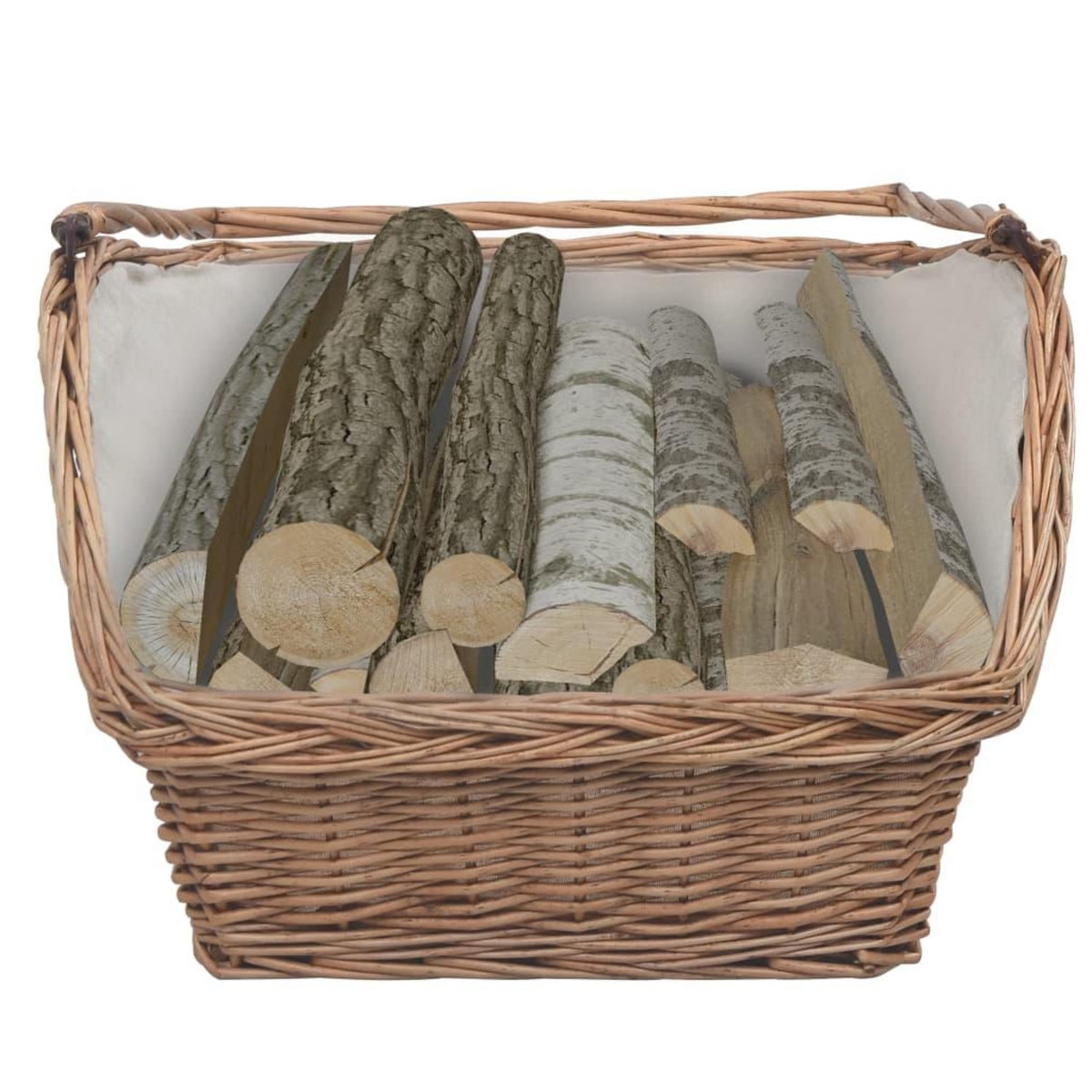 VIDAXL Panier a bois de chauffage avec poignee 61,5x46,5x58 cm Marron