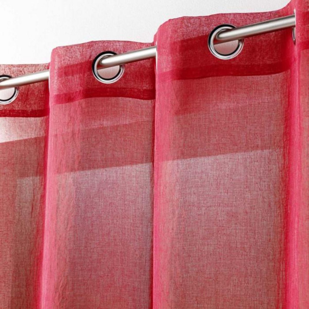 Paris Prix Rideau Voilage Étamine  Telma  140x240cm Rouge