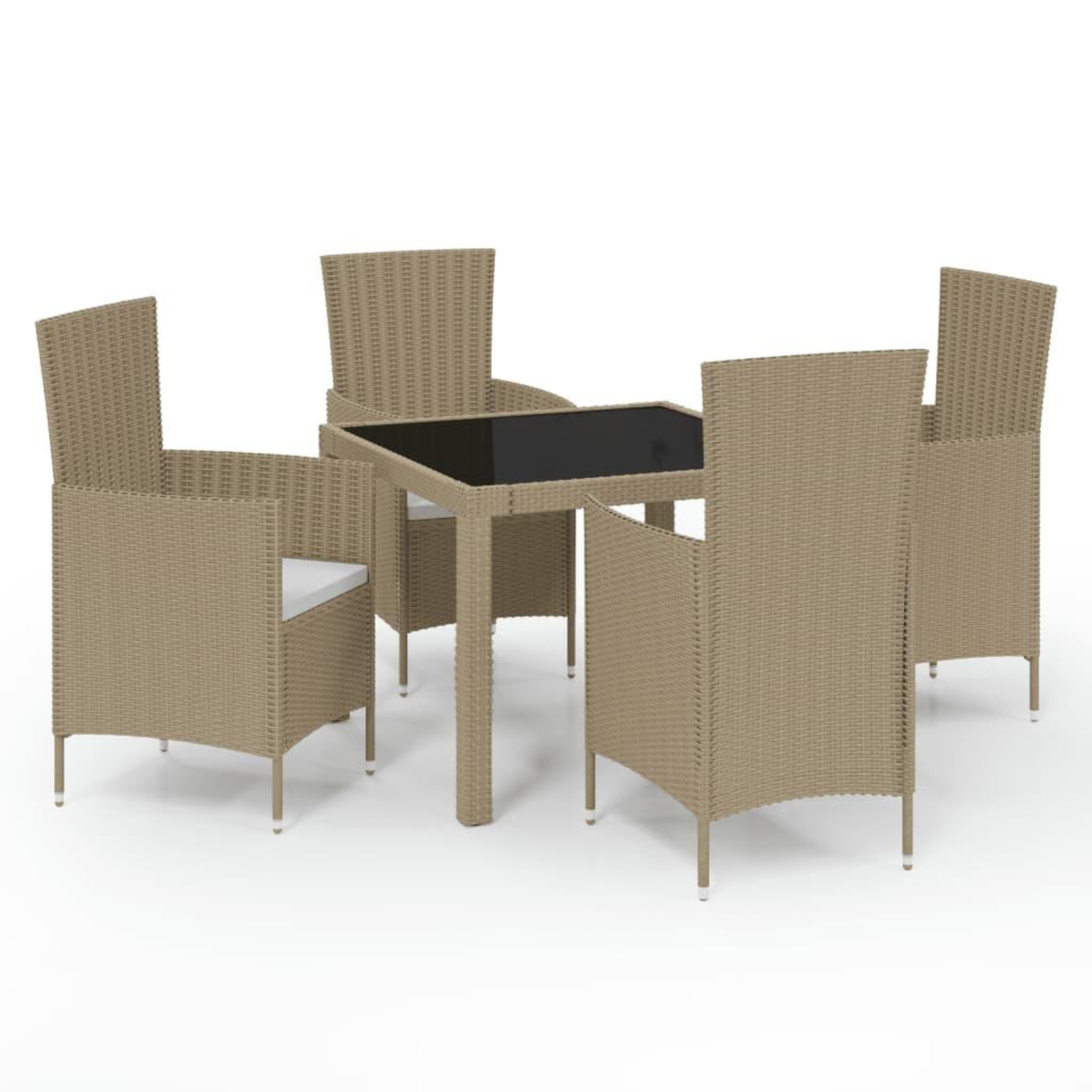 Voir la diapositive 2 : VIDAXL Ensemble a manger d'exterieur 5 pcs coussins Resine tressee
