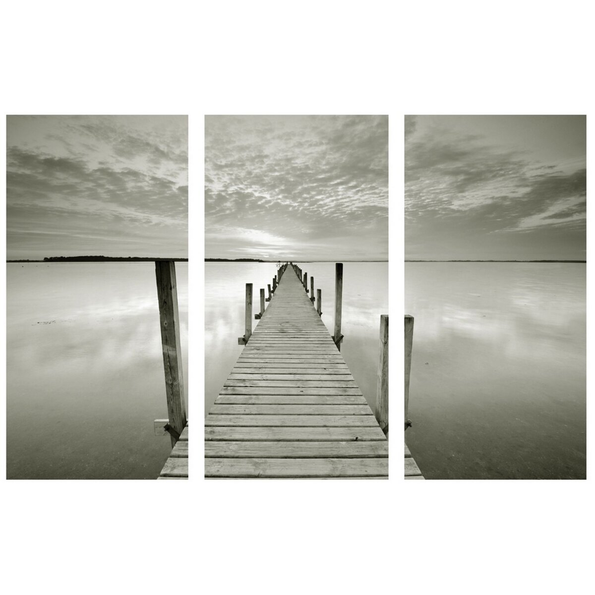 Ensemble de 3 toiles imprimées Ponton  40 x 80 cm