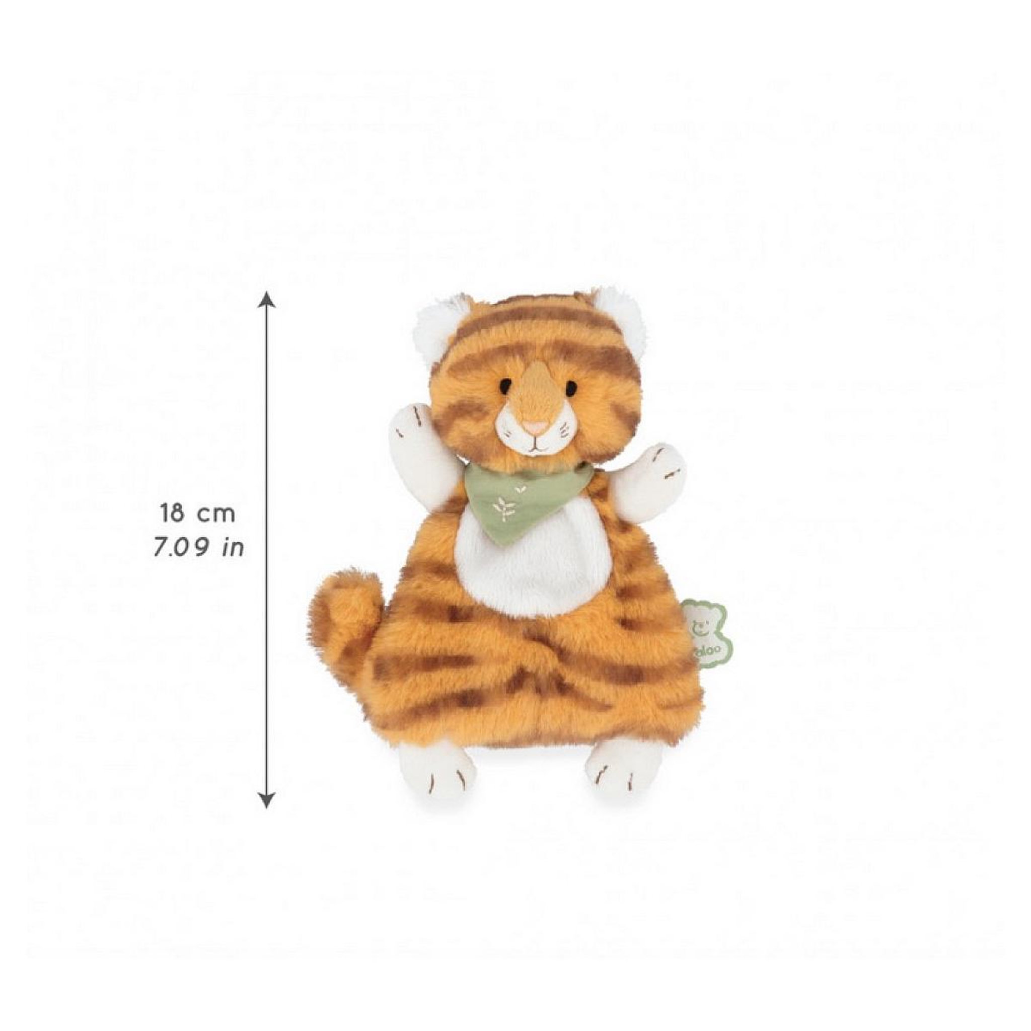 Voir la diapositive 4 : Kaloo Doudou Tigre Papaye - 18 cm