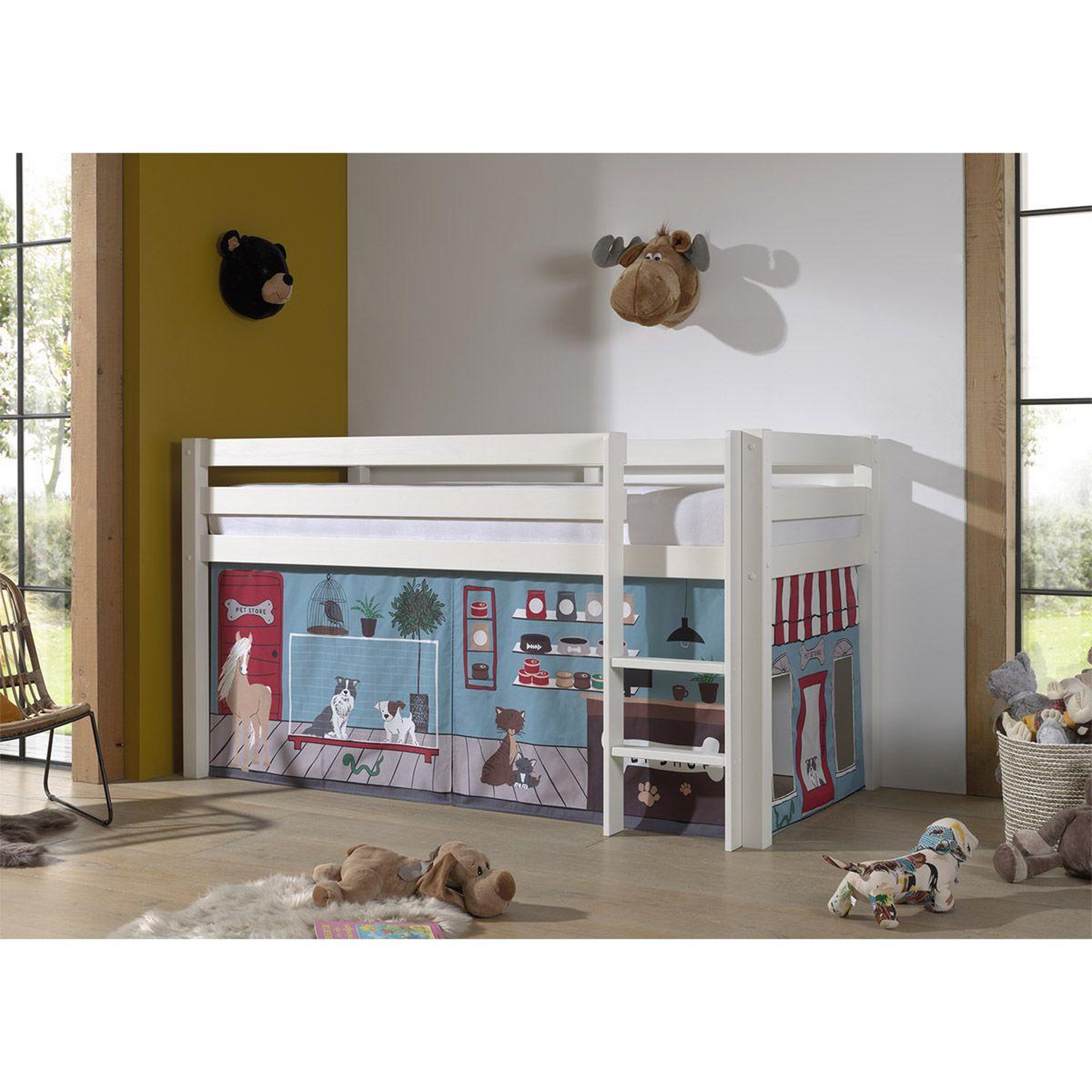 Voir la diapositive 2 : Paris Prix Lit enfant surélevé  pino pet shop  blanc