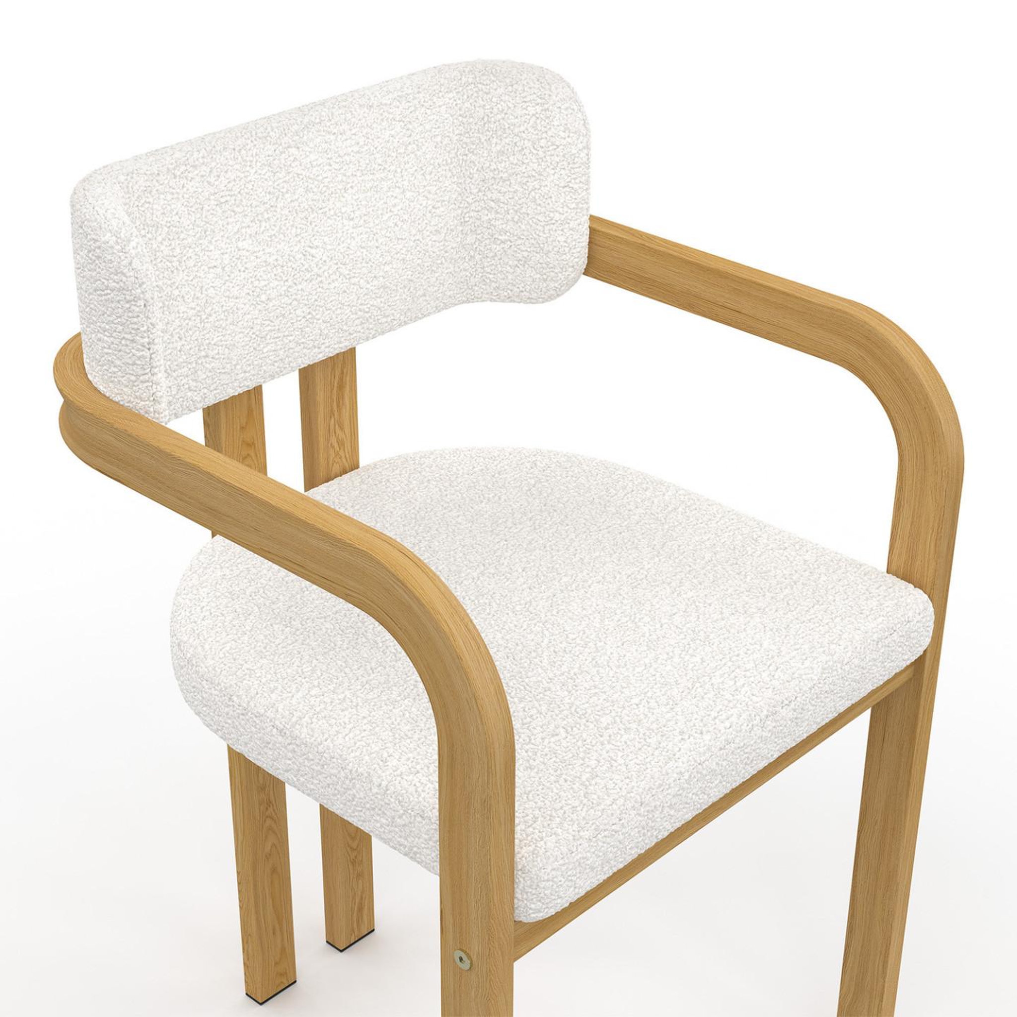 Voir la diapositive 6 : ID MARKET Lot de 2 chaises de salle à manger, fauteuils de table esma en métal effet bois et tissu bouclette avec accoudoirs