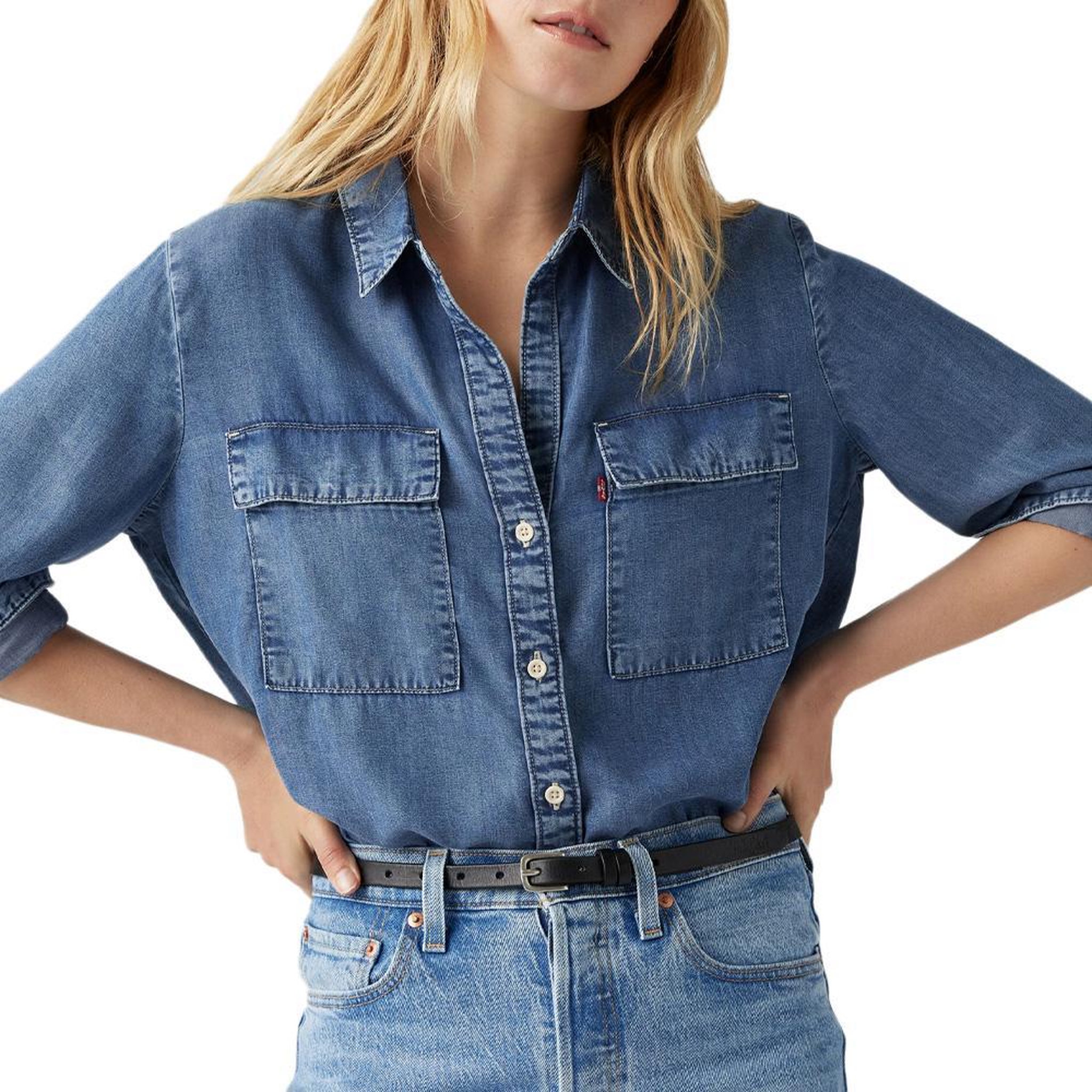 Levi's Chemise en Jean Bleu Femme Levi's Doreen Utility. Coloris disponibles : Bleu