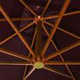 Voir la diapositive 4 : VIDAXL Parasol de jardin suspendu et mat rouge bordeaux bois de sapin