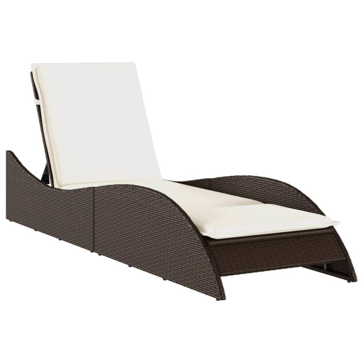 VIDAXL Chaise longue avec coussin marron 60x205x73 cm resine tressee