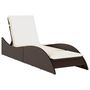 Voir la diapositive 2 : VIDAXL Chaise longue avec coussin marron 60x205x73 cm resine tressee