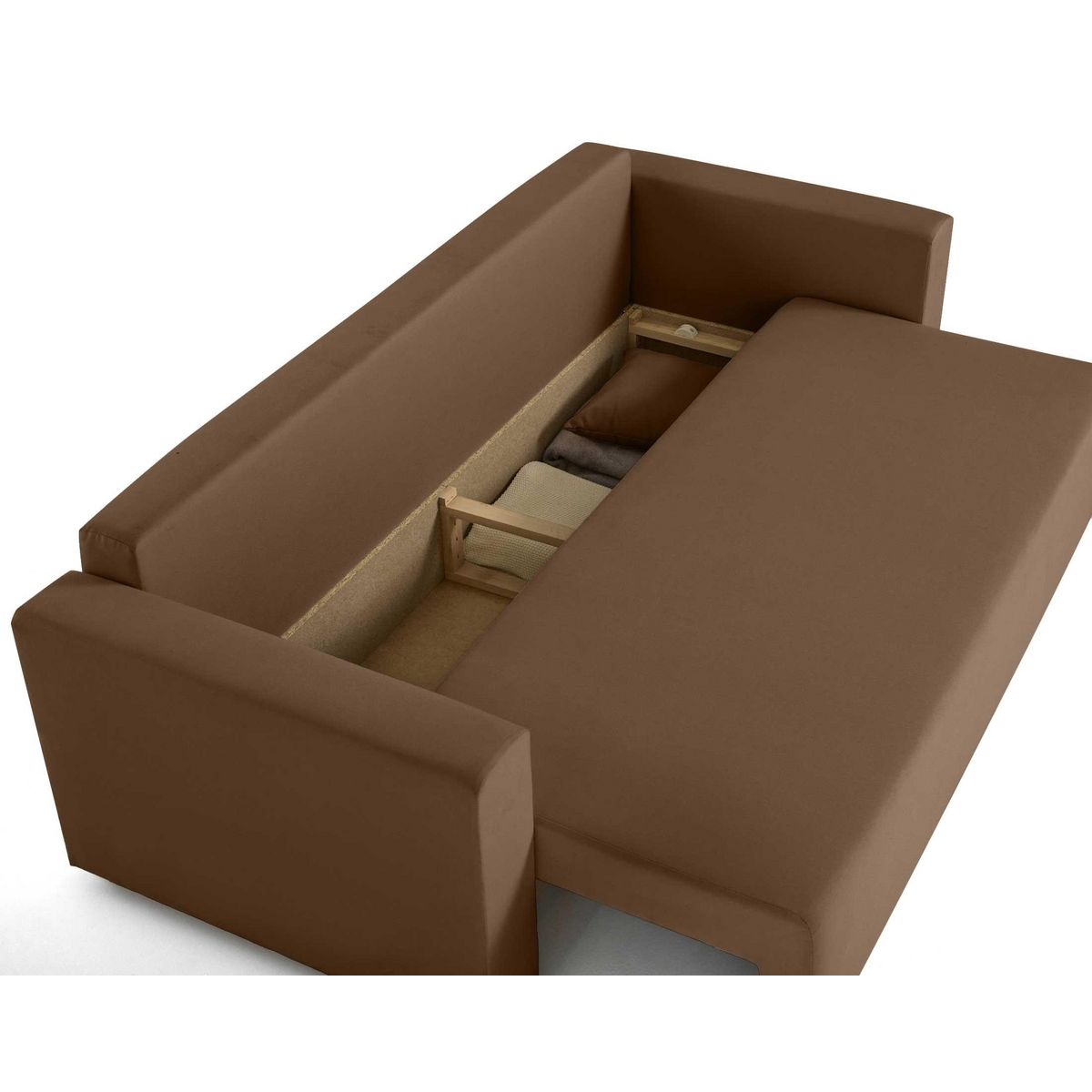 BEST MOBILIER Regala - canapé 3 places - convertible avec coffre - en tissu