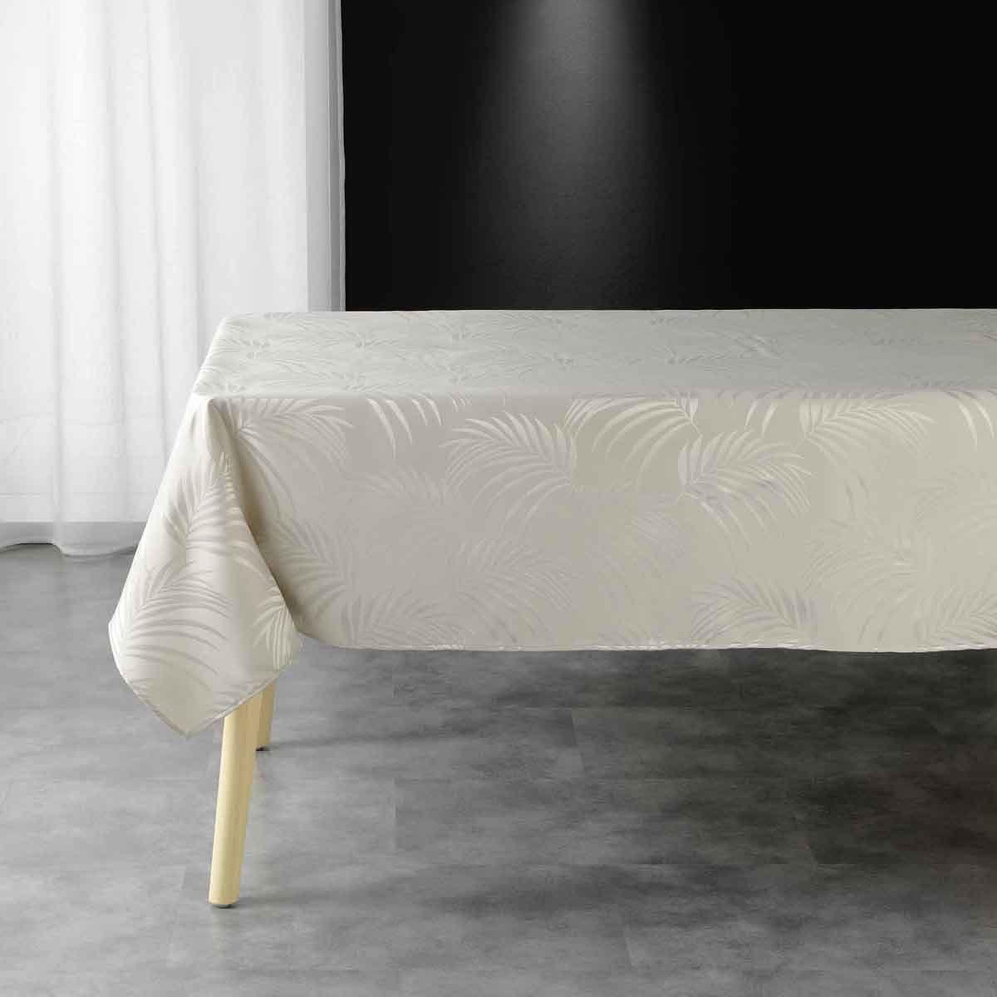 Douceur d'Intérieur Nappe jacquard  plumette  140x240cm lin