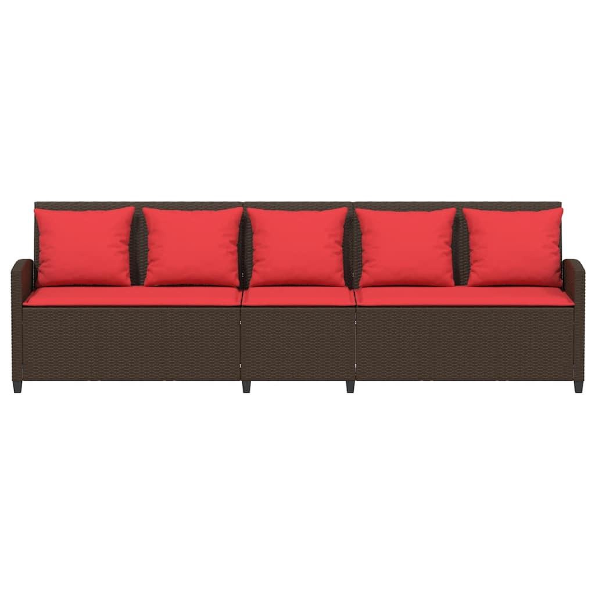 Voir la diapositive 4 : VIDAXL Canape de jardin avec coussins 5 places brun resine tressee