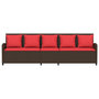 Voir la diapositive 4 : VIDAXL Canape de jardin avec coussins 5 places brun resine tressee